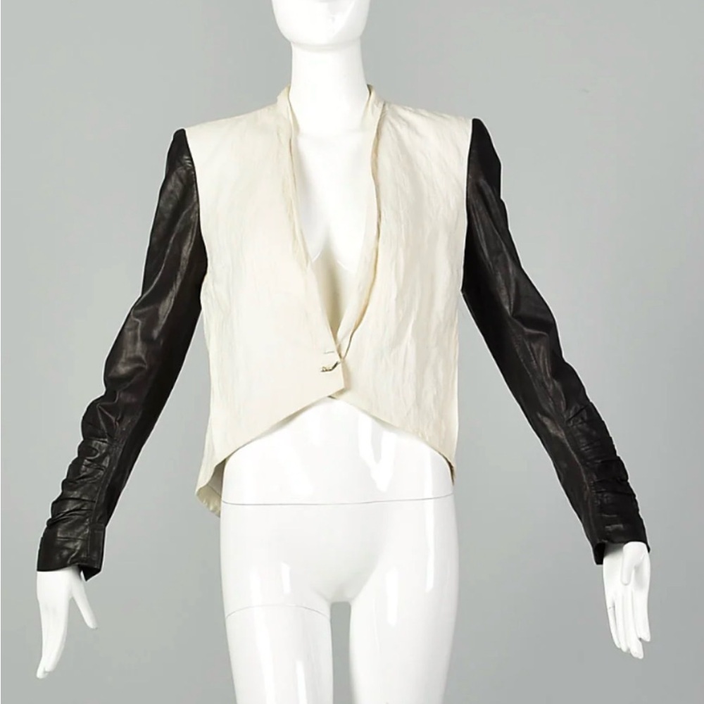 Helmut Lang Leather and Linen Jacket